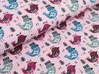 Cotton Jersey Birds on Light Pink