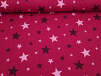 Cotton Jersey Stars on Dark Pink