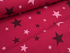 Cotton Jersey Stars on Dark Pink
