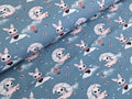 Cotton Jersey Sky Rabbit Denim Blue