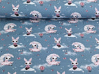 Cotton Jersey Sky Rabbit Denim Blue