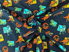 Baumwolljersey Digital Jurassic World Dunkelblau