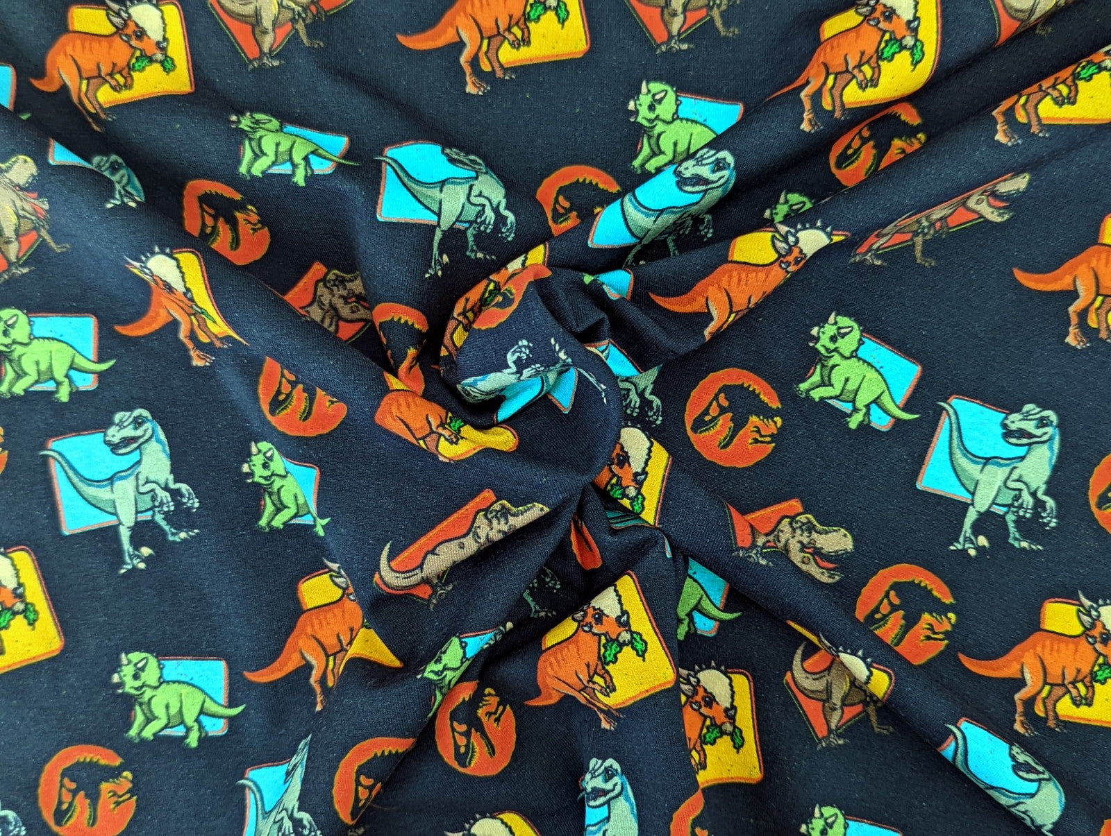 Baumwolljersey Digital Jurassic World Dunkelblau
