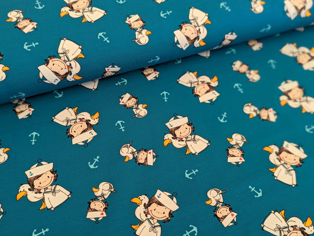 Cotton Jersey Emma & Bob by Emmapünktchen Blue