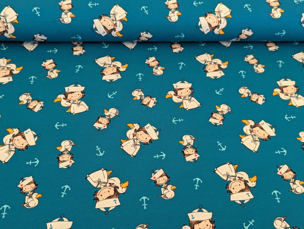 Cotton Jersey Emma & Bob by Emmapünktchen Blue