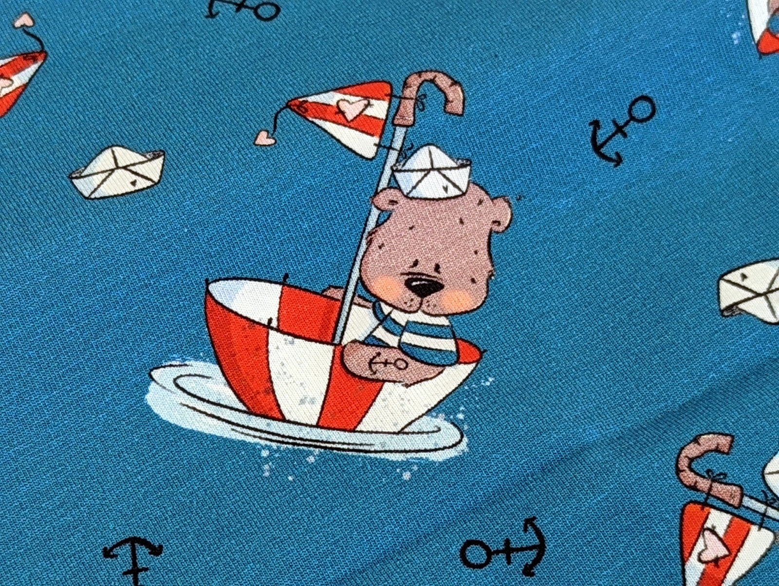 Cotton jersey Captain Globetrotter by Emmapünktchen Blue