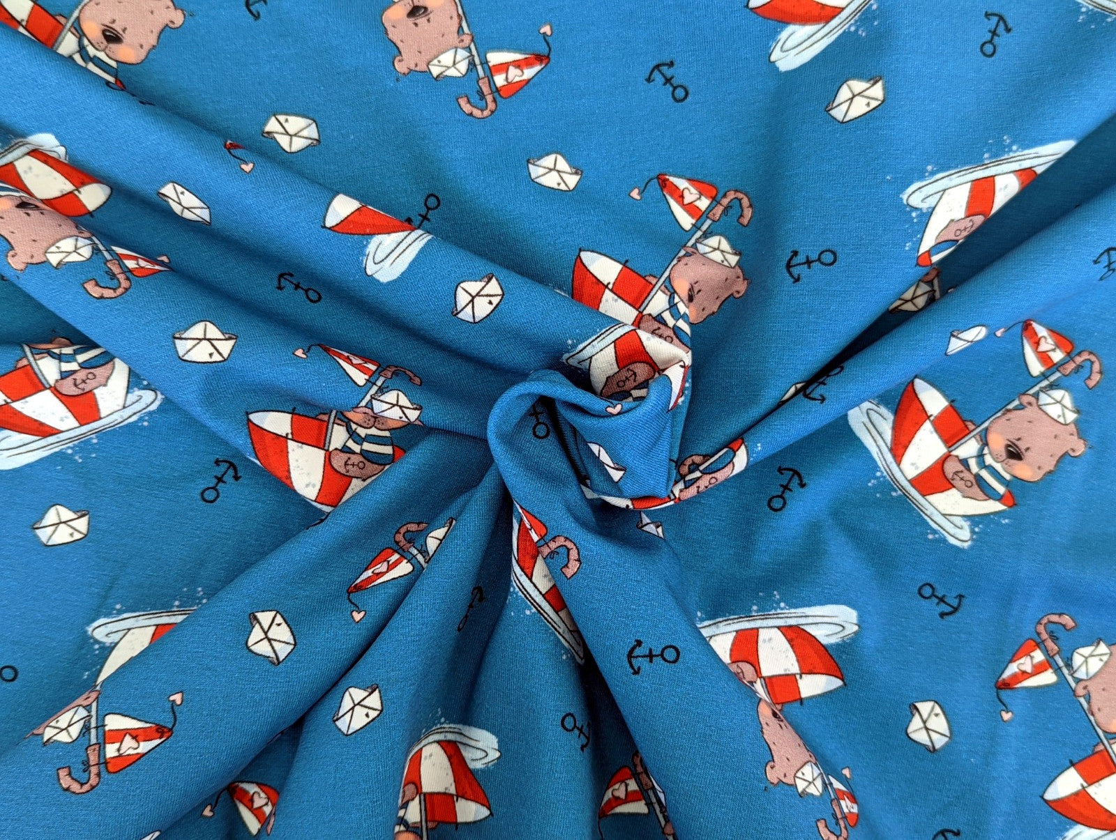 Cotton jersey Captain Globetrotter by Emmapünktchen Blue