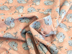 Cotton jersey Sweet Whale Family in old rose