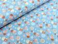 Cotton Jersey Small Circles Dots Pastel Light Blue