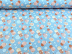 Cotton Jersey Small Circles Dots Pastel Light Blue