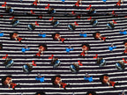 Cotton Jersey Digital Mini Pirate with Shark and Parrot Night Blue