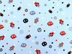 Cotton Jersey Rockets and Planets Baby Blue