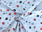 Cotton Jersey Rockets and Planets Baby Blue