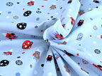 Cotton Jersey Rockets and Planets Baby Blue