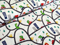 Cotton jersey dinosaur in car on road white