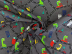 Cotton Jersey Dinosaur in Car on Road Grey
