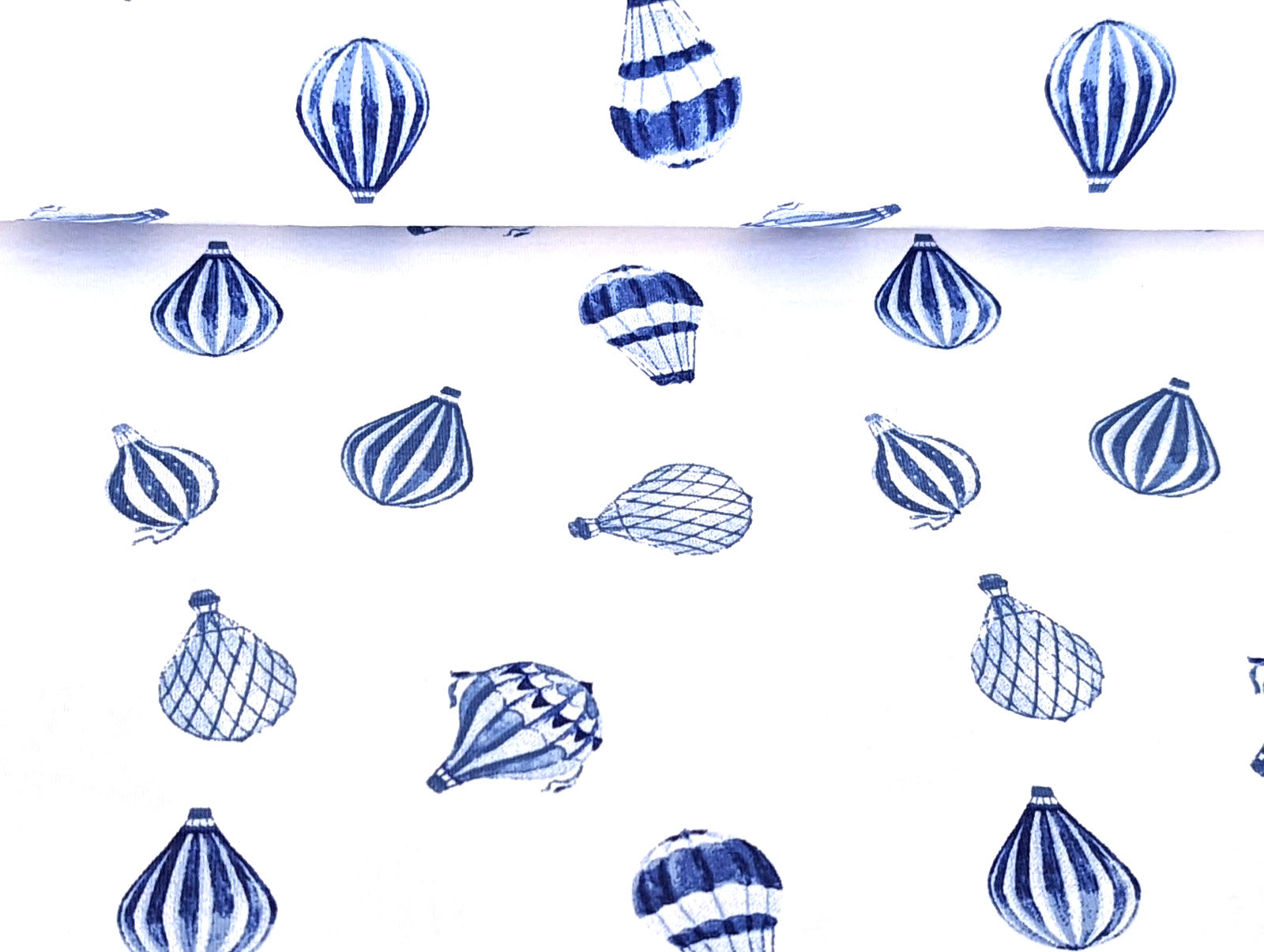 Cotton Jersey Hot Air Balloon on White