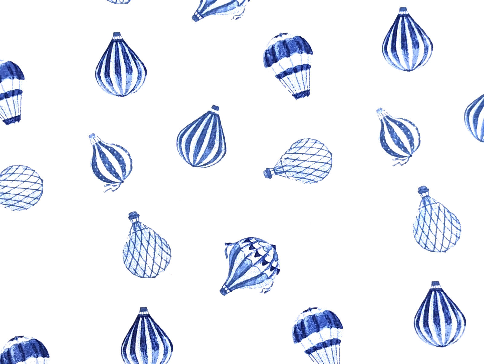 Cotton Jersey Hot Air Balloon on White