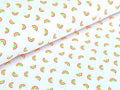 Cotton Jersey Neon Rainbows on White