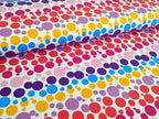 Cotton Jersey Rainbow Bubbles on White