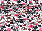 Remnant Cotton Jersey Floral Art Rosehips Bloom KATINOH 47 x FB