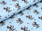 Eigenproduktion Baumwolljersey Roboter Boy auf Hellblau
