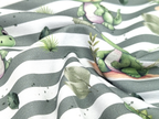In-house production Cotton Jersey Little Dino on Green