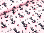In-house production Cotton Jersey Princess Swan on Light Pink