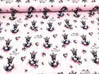 In-house production Cotton Jersey Princess Swan on Light Pink