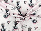 In-house production Cotton Jersey Princess Swan on Light Pink