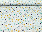 Cotton Jersey Shooting Stars Glitter Ochre White