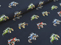 In-house production cotton jersey Tractors on night blue
