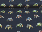 In-house production cotton jersey Tractors on night blue