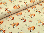 In-house production French Terry Sweet Baby Fox on Light Ocher