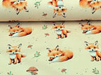 In-house production French Terry Sweet Baby Fox on Light Ocher