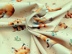 In-house production French Terry Sweet Baby Fox on Light Ocher