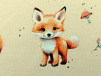 In-house production French Terry Sweet Baby Fox on Light Ocher
