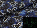 Cotton Jersey Glow in the Dark Unicorns on Blue / Night Blue "Luminous"