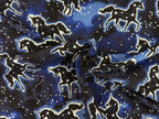 Cotton Jersey Glow in the Dark Unicorns on Blue / Night Blue "Luminous"