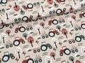 In-house production Cotton Jersey Little Dino on Green