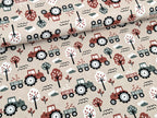In-house production Cotton Jersey Little Dino on Green