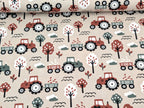 In-house production Cotton Jersey Little Dino on Green