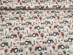 In-house production Cotton Jersey Little Dino on Green