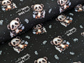 In-house production cotton jersey panda bear on anthracite -N-