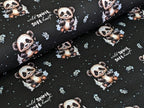 In-house production cotton jersey panda bear on anthracite -N-
