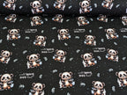 In-house production cotton jersey panda bear on anthracite -N-