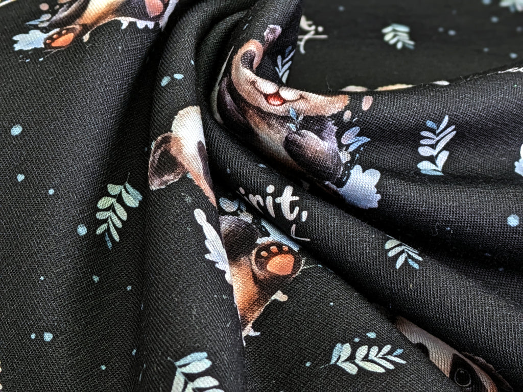 In-house production cotton jersey panda bear on anthracite -N-