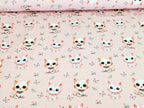 Eigenproduktion Baumwolljersey Katzen Kind mit Schmetterlingen Hellrosa