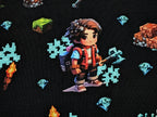 Eigenproduktion Baumwolljersey Adventure Hunter auf Schwarz