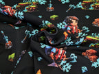 Eigenproduktion Baumwolljersey Adventure Hunter auf Schwarz